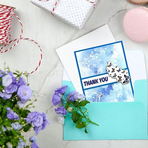 GLOBLELAND Butterfly Pattern Corner Clear Stamps Butterfly Lace Clear Stamps Vine Silicone Stamps for DIY Scrapbooking Photo Album Decorative Cards Making Home Decoration 6.3x4.33inch in Saudi Arabia