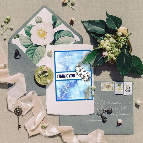 GLOBLELAND Butterfly Pattern Corner Clear Stamps Butterfly Lace Clear Stamps Vine Silicone Stamps for DIY Scrapbooking Photo Album Decorative Cards Making Home Decoration 6.3x4.33inch in Saudi Arabia