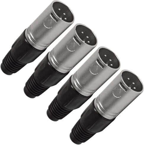 Seismic Audio SAPT247 4-Pin XLR Male Connector - Nickel Finish in Saudi Arabia