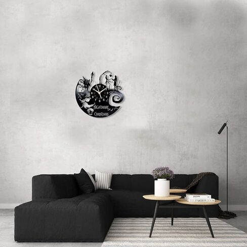 Nightmare Christmas Vinyl Record Wall Clock, Christmas Decorations Gifts 7 Color Light,12" Christmas Interior Home Decor, Quartz Clock Lamp Luminous in Saudi Arabia