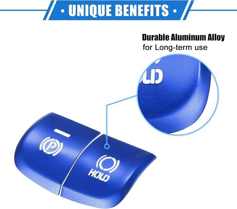 2 Pcs Car Electronic Handbrake Auto Hold Button Cover Trim Compatible for Toyota Corolla 2020-2023, Durable Aluminum Alloy Blue in Kuwait