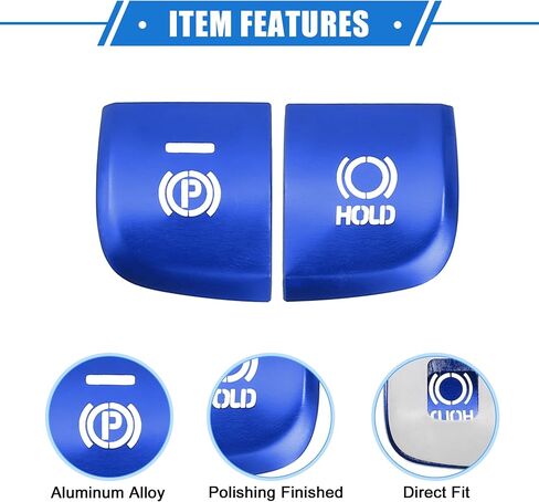 2 Pcs Car Electronic Handbrake Auto Hold Button Cover Trim Compatible for Toyota Corolla 2020-2023, Durable Aluminum Alloy Blue in Kuwait