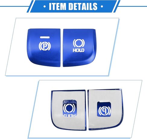 2 Pcs Car Electronic Handbrake Auto Hold Button Cover Trim Compatible for Toyota Corolla 2020-2023, Durable Aluminum Alloy Blue in Kuwait
