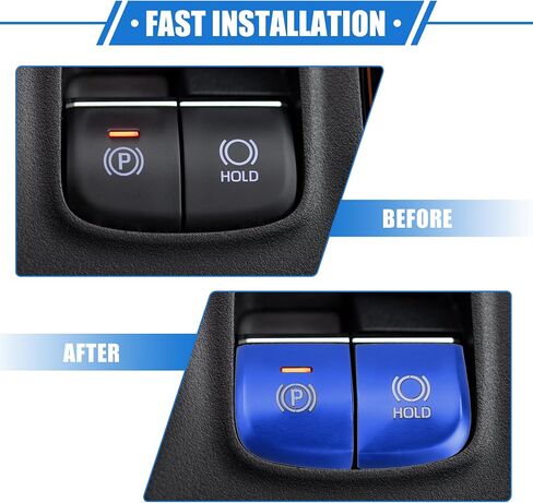 2 Pcs Car Electronic Handbrake Auto Hold Button Cover Trim Compatible for Toyota Corolla 2020-2023, Durable Aluminum Alloy Blue in Kuwait