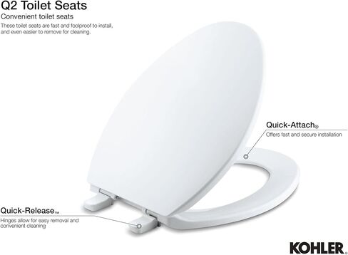 KOHLER K-4662-0 Lustra Round-front Toilet Seat, White in Saudi Arabia