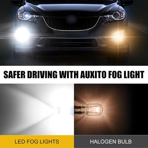 Pack-2 Car H11 LED مصباح ضباب عالي الطاقة، مجموعة شرائح CREE 360 درجة لمبة إضاءة بدون زاوية ميتة، غطاء مصباح تبديد الحرارة السريع من سبيكة مقاومة للزلازل، عالمي لمعظم السيارات (أبيض) in Saudi Arabia