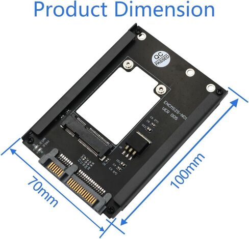 MSATA SSD إلى 2.5 بوصة SATA III مع حامل إطار - احتفظ بـ mSATA SSD كمحرك أقراص SATA مقاس 7 مم 2.5 بوصة in Kuwait
