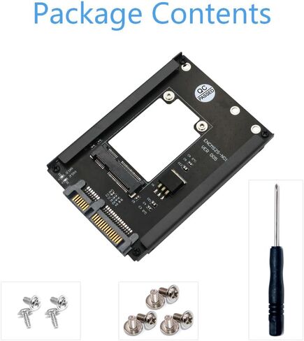 MSATA SSD إلى 2.5 بوصة SATA III مع حامل إطار - احتفظ بـ mSATA SSD كمحرك أقراص SATA مقاس 7 مم 2.5 بوصة in Kuwait