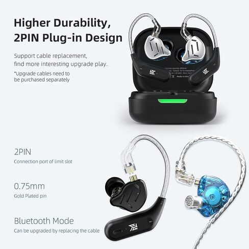 KZ Zax 16-Units 7BA+1DD Hybrid in Ear Monitors Earphones 2 Pin Detachable Cable (No Mic, Black) in Saudi Arabia