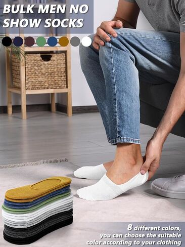 20 Pairs لا تظهر أحذية خفيفة بدون كعب النساء الرجال غير مرئية المنخفضة قطع رقيقة الكاحل الجوارب عدم الانزلاق بطانة عادية الجوارب القصيرة جوارب قطنية in Kuwait