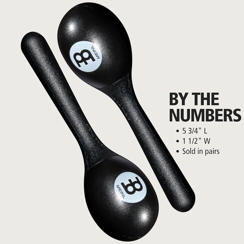 Meinl Percussion PEMBK Plastic Egg Maracas, Black in Saudi Arabia