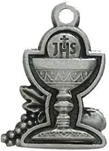 سوار ميدالية IHS Chalice First Communion فضية اللون، 1/2 بوصة، عبوة من 3 قطع in Saudi Arabia
