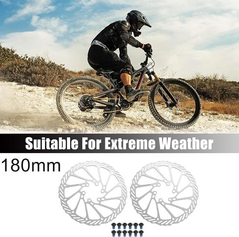 X AUTOHAUX 2pcs 180mm Bike Floating Disc Brake Rotor Steel Bicycle Rotor with 12 Bolts Screws for Road Mountain Bike BMX MTB Silver Tone in Saudi Arabia