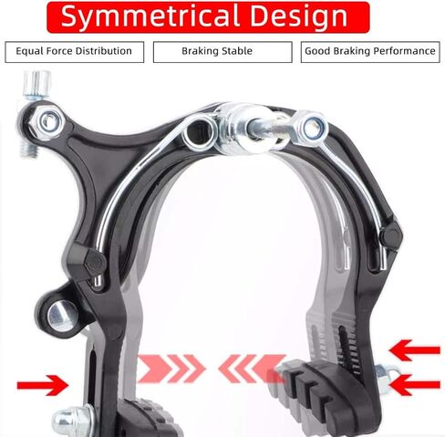 مجموعة فرجار فرامل الدراجة، فرامل فرجار سحب جانبية أمامية وخلفية مع وسادات 48 مم وذراع طويل 4.33 بوصة تتضمن كابلات داخلية وخارجية، رافعة فرامل 4 أصابع، تناسب معظم دراجات الطرق، زوج واحد in Kuwait