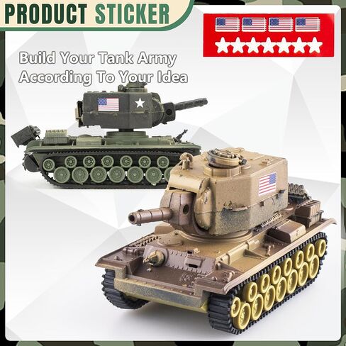 1:72 US Army Tank ＆ Army Men Toys Playset, includes 2pc US Tank-7 Models with 10pc Toy Soldiers, Desert Tan and Olive Drab Green, Perfect Military Toy for Boys in Saudi Arabia