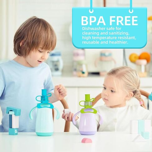Toddler Cups Spill Proof,4PCS Baby Water Bottle Cap for Toddlers,No Spill Top Spout Replacement,Silicone Water Bottle Cap Spout Adapter in Saudi Arabia