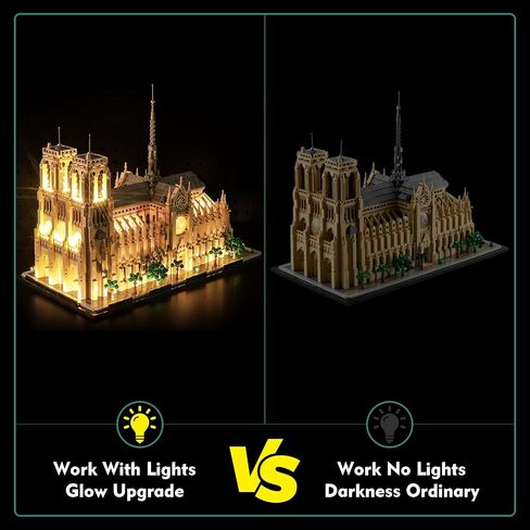 Light Kit Compatible with Lego Notre Dame Cathedral Architecture 21061, Creative Lighting Set Accessories Compatible with Lego Paris Notre Dame 21061, No Models Only Light (Standard Version) in Saudi Arabia