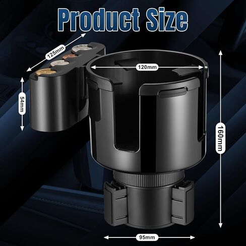 THIS HILL ‎Coin Cup Holder, Upgraded Car Cup Holder Expander with Coin Holder with Diameter Bottles Mugs in 4.4", 2 in 1+Removable Coin Holder Suitable for Most Cars to Store Coins in Kuwait