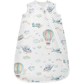 vvfelixl Teddy Bears Clouds Baby بطانية يمكن ارتداؤها، كيس نوم انتقالي بسحاب للرضع، بدلة نوم للأطفال حديثي الولادة، كيس نوم Bsby لعمر 6-12 شهرًا