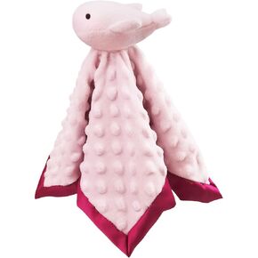 Baby Pink Whale Soft Stuffed Animal Security Blanket, Plush Whale Character Lovey Blanket, Baby Shower/Nursery Gift, Cuddly Newborn, Infant, Toddler Snuggle Blankie for Boys Girls, 13"