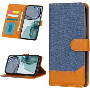 Flip Case Designed for Motorola Moto G 5G 2024 | PU Leather Folio Wallet Cover | Card Holder Slots Stand Function | Book Style Folding Case | Black