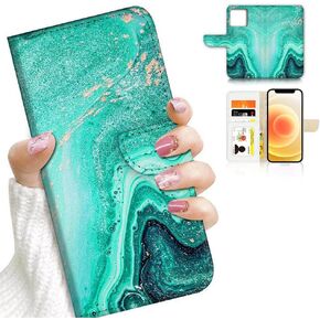 for iPhone 11, Art Designed Flip Wallet Style Cover Case Fancy Flower Full Body Protection AD003 (#24878 Red Gothic Rose)