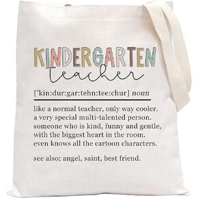 POFULL Kindergarten Teacher Tote Bag Kindergarten Teacher Definition Gift Teacher Appreciation Gifts