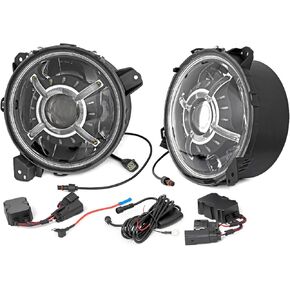 Rough Country LED Headlights 9" Round for 18-24 Jeep JL/JLU/Gladiator - RCH5100