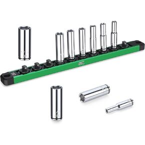 SK 1/4" Drive Socket Set, Metric Sockets, 13-Piece 4-14 mm, SuperKrome Finish, Premium CR-V Construction, with Aluminum Socket Organizer