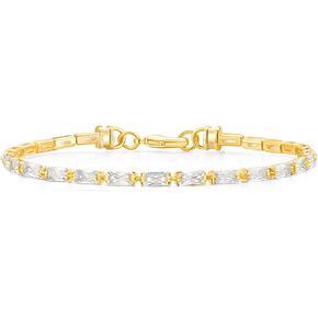 Mameloly 3mm Cubic Zirconia Classic Tennis Bracelet Silver Round Charm CZ Bracelets for Women Size 6.5-7.5 Inch