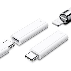 Jiunai 2 Pack USB-C to Pencil (1st Generation) Adapters for Apple Pencil 1st Gen, Female & Male USB C to Female Lightning Connector Charger Compatible with Apple Pencil 1st Gen iPad 10th - 2 Pack