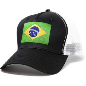 Premium Flag Hats - Snapback Trucker Baseball Hat (Brazil)