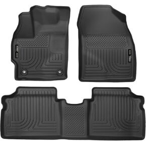 Husky Liners Weatherbeater Floor Mats | Fits 2015 Toyota Prius | Front & 2nd Row, 3-pc Black - 99511