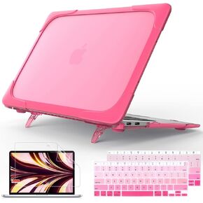 Tuiklol for MacBook Air 13 inch Case with Touch ID and Retina 2020 2019 2018 Release M1 A2337 A2179 A1932, Heavy Duty Slim Hard Shell Dual Layer Protective Cover with Fold Kickstand,Blue