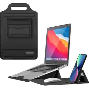 Laptop Cover for MacBook Air/MacBook Pro 13" Laptop Cover with Stand, Thin, Shockproof, Waterproof, Scratch Resistant, Laptop Cover for 13-14-15-15.6" Case (13-14 inches, Black)