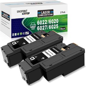 Phaser 6022, Compatible 6020 Toner Cartridge Replacement for Xerox WorkCentre 6027 6025 Phaser 6020 6022 Printer, High Yield 2,000 Pages 106R02759 (Black, 2-Pack)