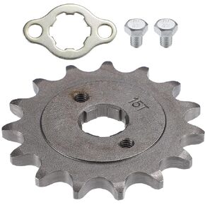 X AUTOHAUX 1 Set 520 Style 15 Teeth 20mm ID Motorcycle Front Engine Sprocket Fit for 50cc 70cc 110cc 125cc Motorcycle Dirt Pit Bike Mini Bike ATV