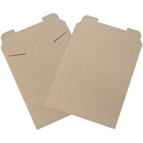 Aviditi 11" x 13 1/2" Stayflats Rigid Flat Mailers, Kraft, For Keeping Documents, Photos, and Artwork Protected During Shipping (100 Pack)