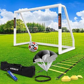 Soccer Goal for Backyard 10×6.5 8×6 and 6×4 FT Weatherproof UPVC Soccer Goal with Complete Soccer Training Set & 600D Carry Bag for Easy Transport & Storage Portable Soccer Goal for Kids and Adults