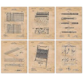 Vintage Accountant Patent Prints, 6 (8x10) Unframed Photos, Wall Art Decor Accounting Gifts for Home CPA Office Garage School Finance College Math Student Teacher Coach Income Tax Law Professional