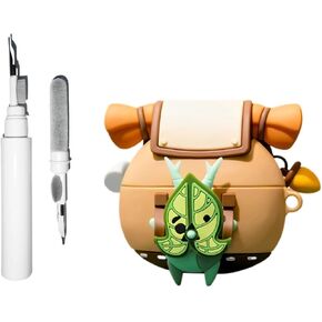 [3 in 1] Silicone Korok Case Compatible with Airpods Pro/Pro 2nd Generation with Keychain, Anime Yahaha Shockproof Protective Cover with Cleaning Kit