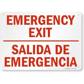 SmartSign "Emergency Exit" Bilingual Sign | 10" x 14" Plastic