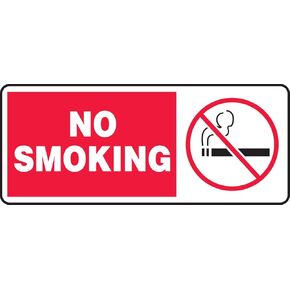 Accuform MSMG500VS Adhesive Vinyl Safety Sign, Legend "NO Smoking" with Graphic, 7" Length x 17" Width x 0.004" Thickness, White on Red; Red/Black on White
