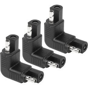 SinLoon 3 Pcak 90 Degree SAE Adapter, SAE Polarity Reverse Adapter, Quick Disconnect Extension Cable Plugs for Solar Panel Battery Power Charger(90 Degree)