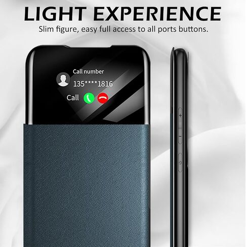 Migexxkj for Samsung Galaxy S23 Case Clear View S23 Case with Card Slot Kickstand Leather Flip Hard PC Shockproof Protective Phone Case Cover for Samsung Galaxy S23 5G (Black) in Saudi Arabia