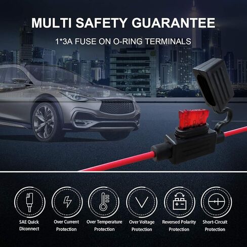 750mA Battery Charger,12V Car Battery Charger,Float Charger,Trickle Charger and Battery Maintainer for Automotive,Car,Motorcycle,Lawn Mower,SLA AGM Gel Lead-Acid Batteries in Kuwait