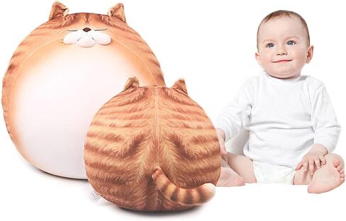 ARELUX 19.6In عالية السمين القط وسادة أفخم، لطيف الدهون كيتي القط محشوة الحيوان لينة هريرة رائعتين المعانقة وسادة أنيمي اسفنجي Plushies، لعبة مضحكة عيد ميلاد هدية عيد الميلاد للأطفال طفل بالغ الفتيان الفتيات in Kuwait