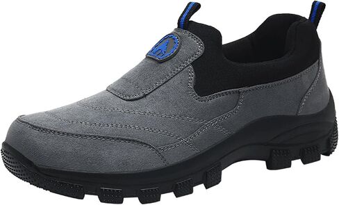 Men's Leather Comfortable and Breathable Orthopedic Hiking Shoes, Casual and Lightweight Slip-On Walking Boat Shoes, Outdoor Non-Slip Sneakers. in Saudi Arabia