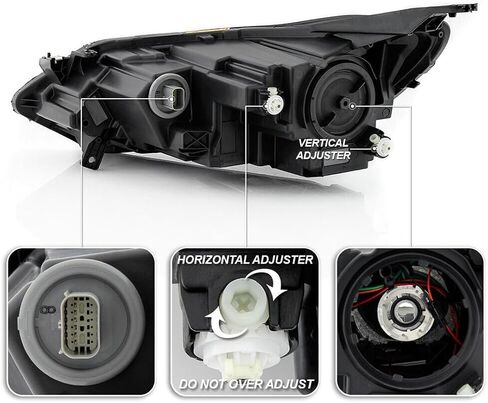 2018 2019 2020 Equinox Headlights with LED DRL,Left Headlight Assembly Fit for 2018-2020 Chevy Equinox Black Housing Replacement Driver Side in Saudi Arabia