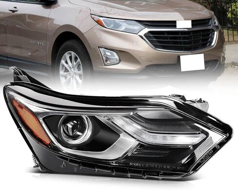 2018 2019 2020 Equinox Headlights with LED DRL,Left Headlight Assembly Fit for 2018-2020 Chevy Equinox Black Housing Replacement Driver Side in Saudi Arabia